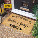Personalized Customized There’S No Place Like Grandma & Grandpa’S House Doormat, Funny Quote Grandparent Doormat