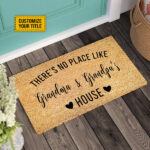 Personalized Customized There’S No Place Like Grandma & Grandpa’S House Doormat, Funny Quote Grandparent Doormat