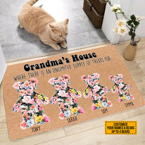 Personalized Grandma’s House Where There Is An Unlimited Supply Of Treats For Doormat, Funny Family Home Decor Doormat