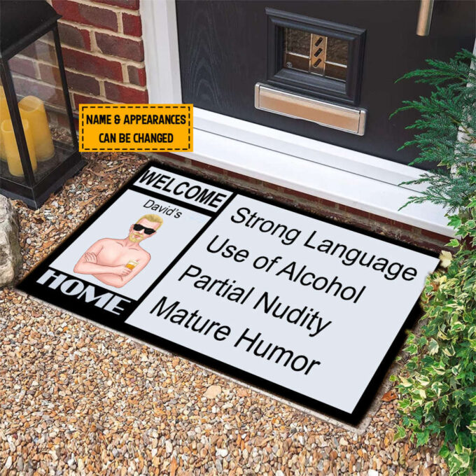 Personalized Name And Art Doormat, Grandparent Doormat, Grandpa Home Decor, Welcome Home Personalized Doormat