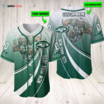 Personalized New York Jets Baseball Jersey Baseball Jersey Mascot