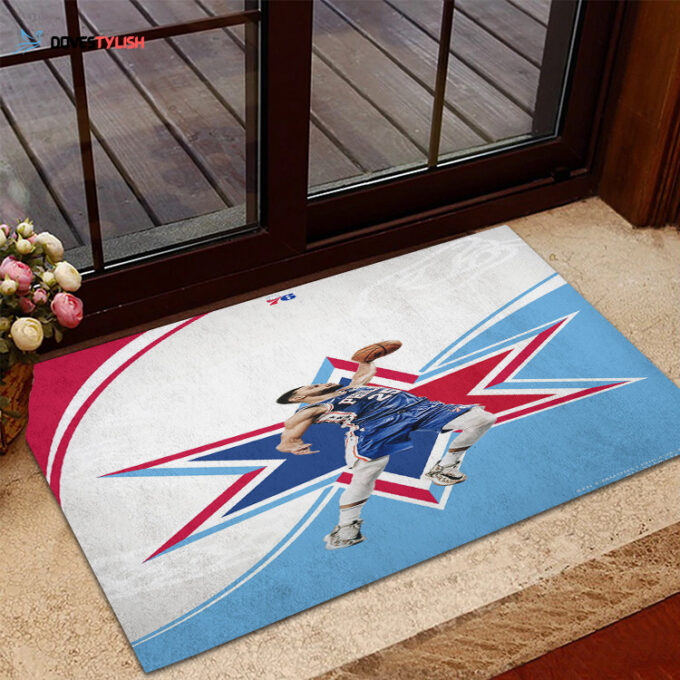 Philadelphia 76ers Ben Simmons Throwing Ball Foldable Doormat Indoor Outdoor Welcome Mat Home Decor