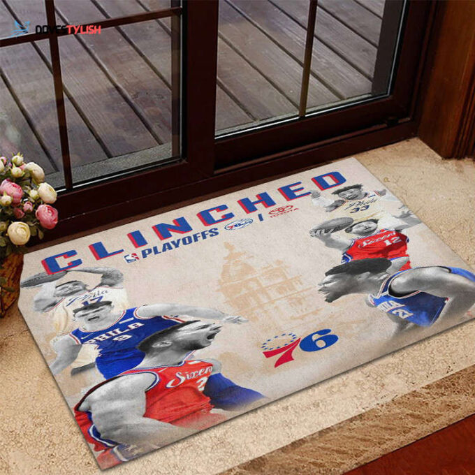 Philadelphia 76ers Players Playing Foldable Doormat Indoor Outdoor Welcome Mat Home Decor