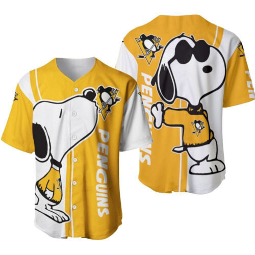 Pittsburgh Penguins snoopy lover Printed Baseball Jersey
