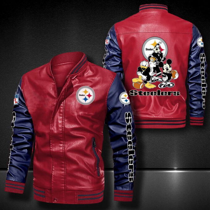 Pittsburgh Steelers Leather Bomber Jacket