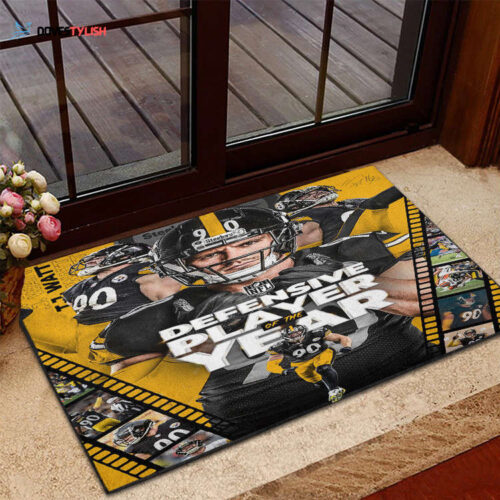 Pittsburgh Steelers T J Watt Home Decor 2024 Home Decor 2024 Foldable Doormat Indoor Outdoor Welcome Mat Home Decor