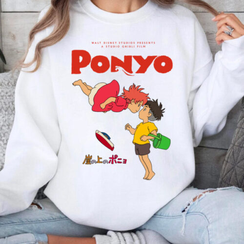 Ponyo & Sosuke Anime For Couple Sweatshirt T-shirt Hoodie Unisex Gift Tee 2024