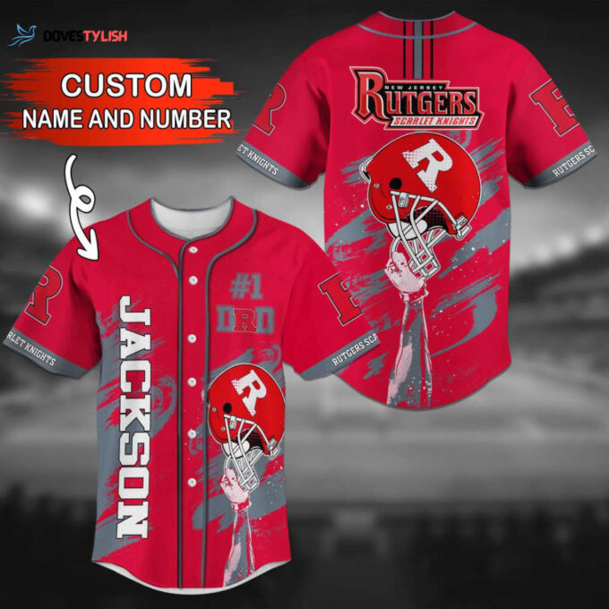 Rutgers Scarlet Knights Personalized Baseball Jersey