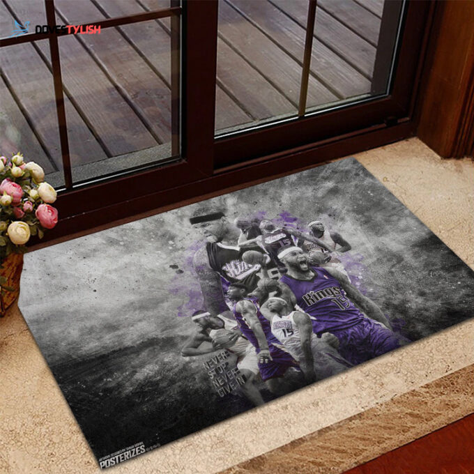 Sacramento Kings Never Stop Never Give In Foldable Doormat Indoor Outdoor Welcome Mat Home Decor