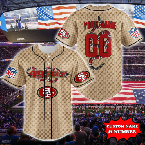 San Francisco 49ers Baseball Jersey Gucci NFL Custom For Fans