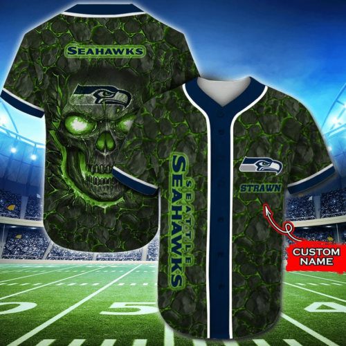 Seattle Seahawks Personalized Baseball Jersey