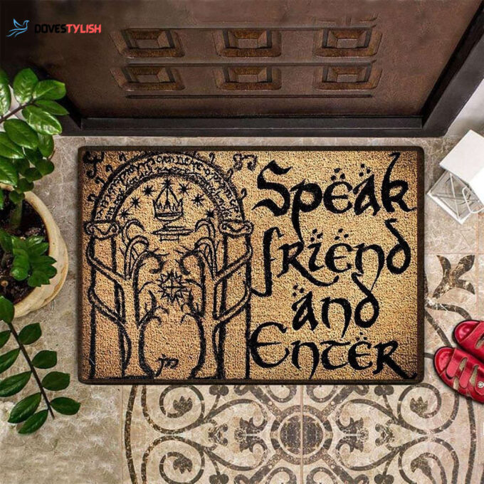 Speak Friend And Enter Easy Clean Welcome DoorMat | Felt And Rubber | Home Decor 2024