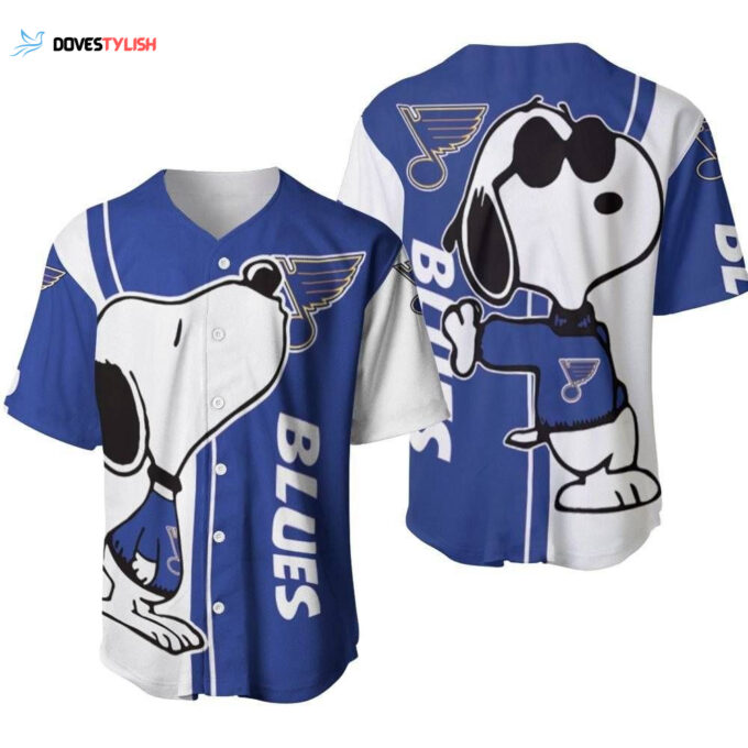 St Louis Blues snoopy lover Printed Baseball Jersey BJ2193