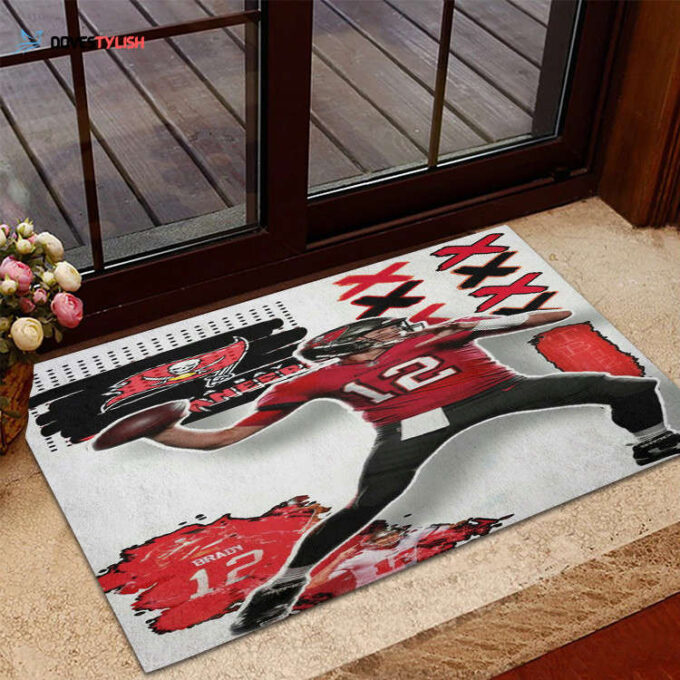 Tampa Bay Buccaneers Tom Home Decor 2024 Foldable Doormat Indoor Outdoor Welcome Mat Home Decor