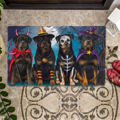 Tmarc Tee Premium Rottweiler Halloween Doormat