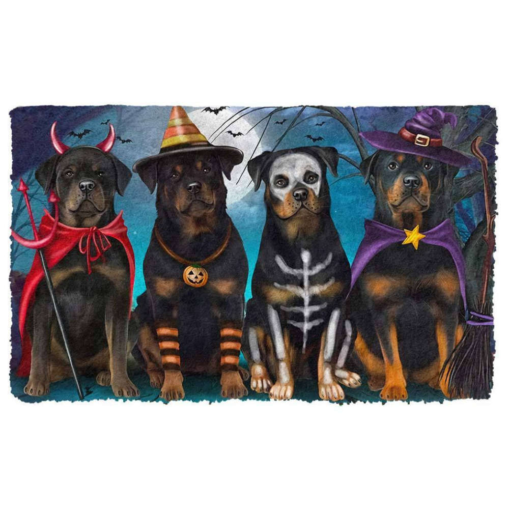 Tmarc Tee Premium Rottweiler Halloween Doormat
