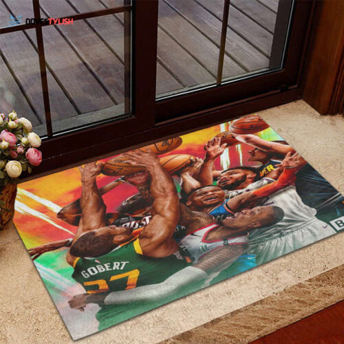 Utah Jazz Players Home Decor 2024 Foldable Doormat Indoor Outdoor Welcome Mat Home Decor