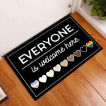 Everyone Is Welcome Here LGBT Doormat