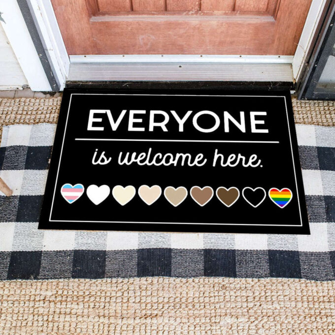 Everyone Is Welcome Here LGBT Doormat