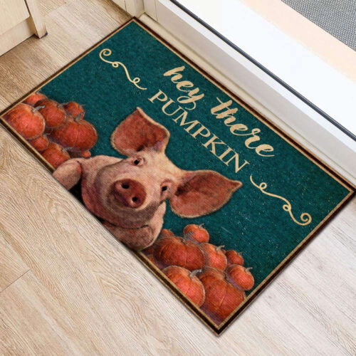 Hey There Pumpkin Pig Doormat
