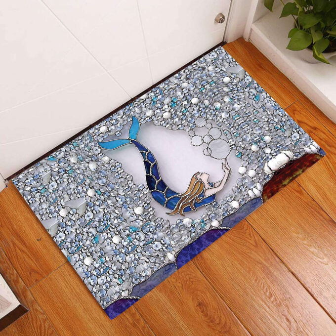 Mermaid Gemstone Doormat, gift for mermaid lovers, Best gift for mom, gift for new house HT