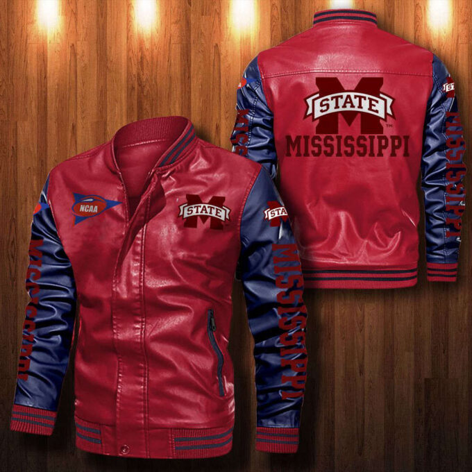Mississippi State Bulldogs Leather Bomber Jacket