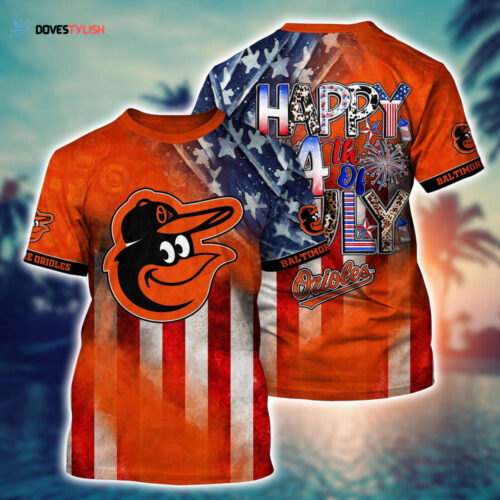 MLB Baltimore Orioles 3D T-Shirt Floral Vibes For Fans Sports