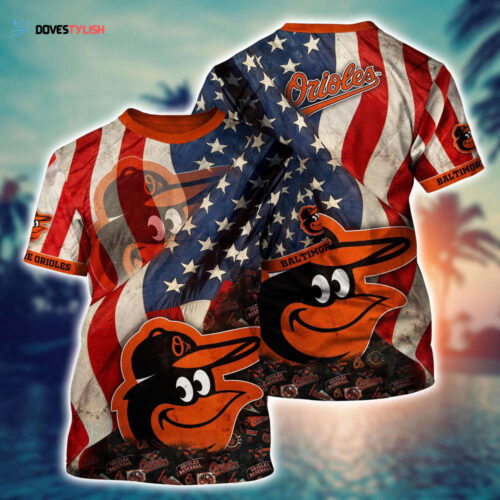 MLB Baltimore Orioles 3D T-Shirt Sunset Slam Chic For Fans Sports
