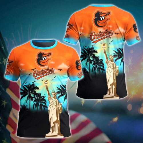 MLB Baltimore Orioles 3D T-Shirt Tropical Elegance For Fans Sports