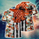 MLB Baltimore Orioles 3D T-Shirt Tropical Triumph Threads For Fans Sports