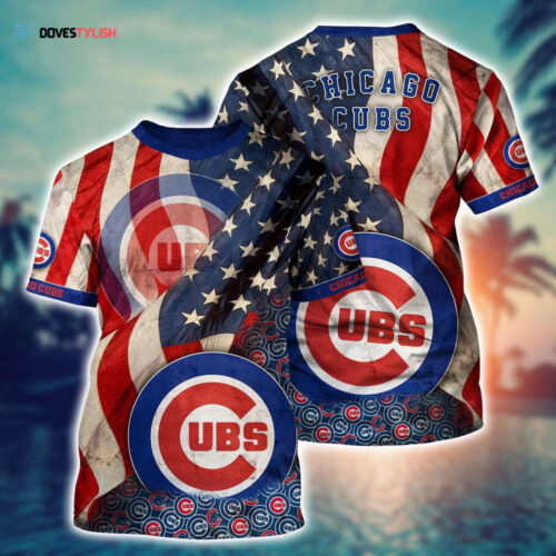 MLB Chicago Cubs 3D T-Shirt Blossom Bliss Fusion For Fans Sports