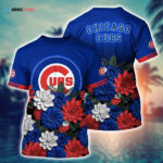 MLB Chicago Cubs 3D T-Shirt Floral Vibes For Fans Sports