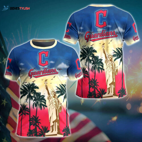 MLB Cleveland Guardians 3D T-Shirt Tropical Elegance For Fans Sports