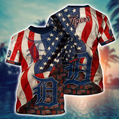 MLB Detroit Tigers 3D T-Shirt Blossom Bliss Fusion For Fans Sports