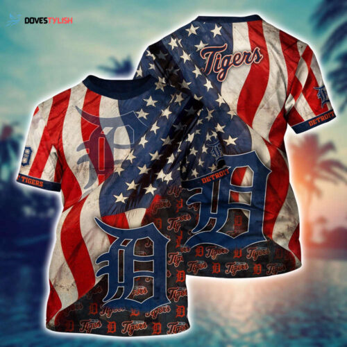 MLB Detroit Tigers 3D T-Shirt Blossom Bliss Fusion For Fans Sports