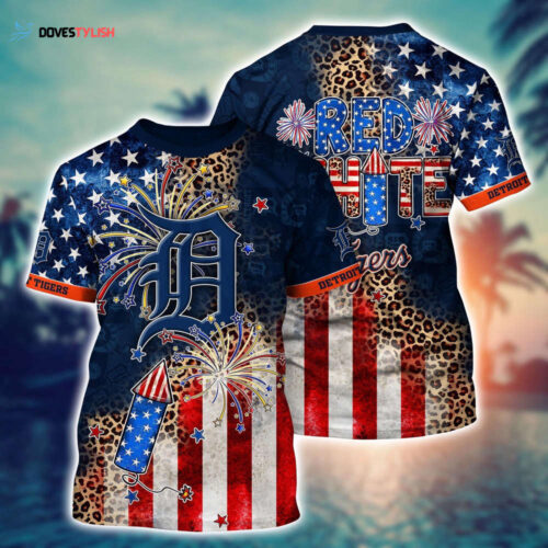 MLB Detroit Tigers 3D T-Shirt Tropical Triumph Threads For Fans Sports
