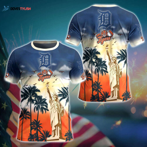MLB Detroit Tigers 3D T-Shirt Tropical Elegance For Fans Sports