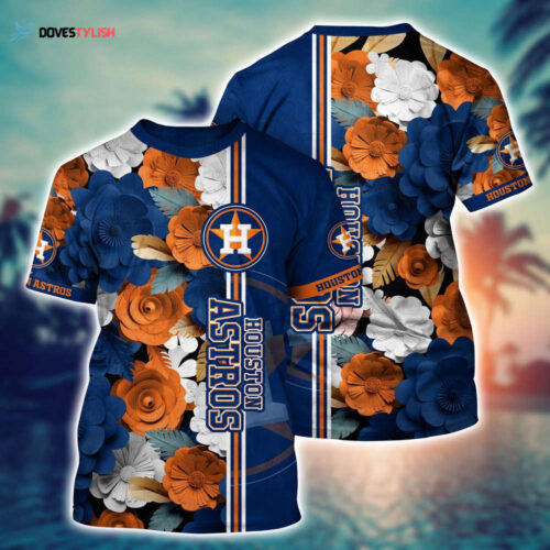 MLB Houston Astros 3D T-Shirt Tropical Tranquility Bloom For Fans Sports