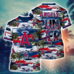MLB Los Angeles Angels 3D T-Shirt Aloha Grand Slam For Fans Sports