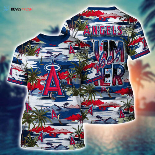 MLB Los Angeles Angels 3D T-Shirt Floral Vibes For Fans Sports