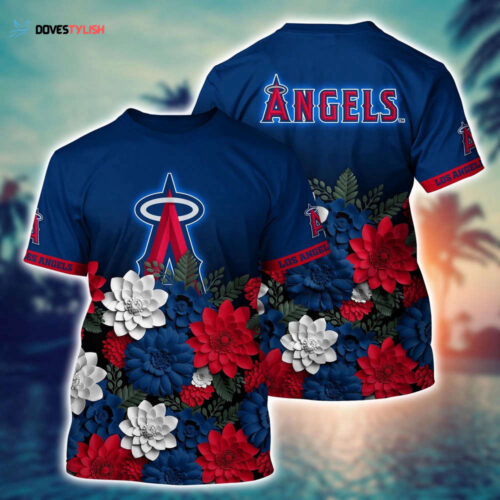 MLB Los Angeles Angels 3D T-Shirt Floral Vibes For Fans Sports