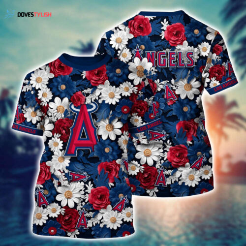 MLB Los Angeles Angels 3D T-Shirt Baseball Bloom Burst For Fans Sports