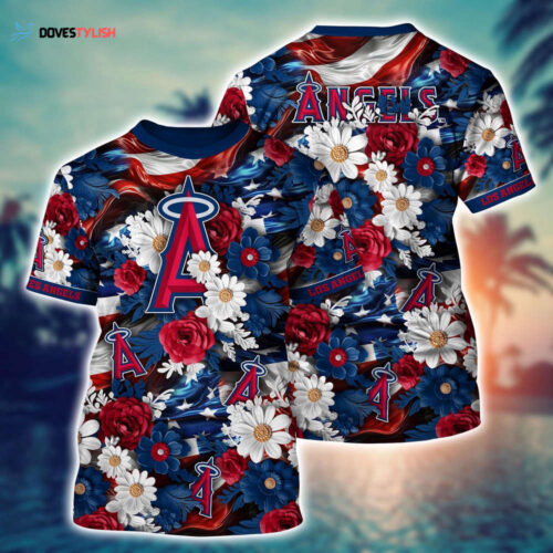 MLB Los Angeles Angels 3D T-Shirt Tropical Tranquility Bloom For Fans Sports