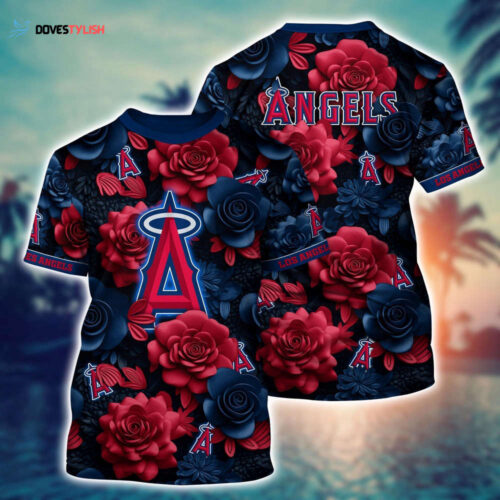 MLB Los Angeles Angels 3D T-Shirt Tropical Elegance For Fans Sports