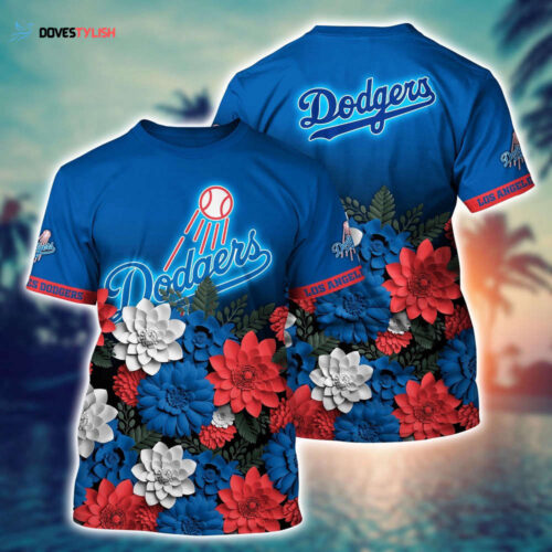 MLB Los Angeles Dodgers 3D T-Shirt Tropical Triumph Threads For Fans Sports