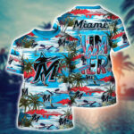 MLB Miami Marlins 3D T-Shirt Aloha Grand Slam For Fans Sports
