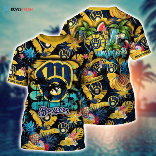 MLB Milwaukee Brewers 3D T-Shirt Adventure Vogue For Sports Enthusiasts