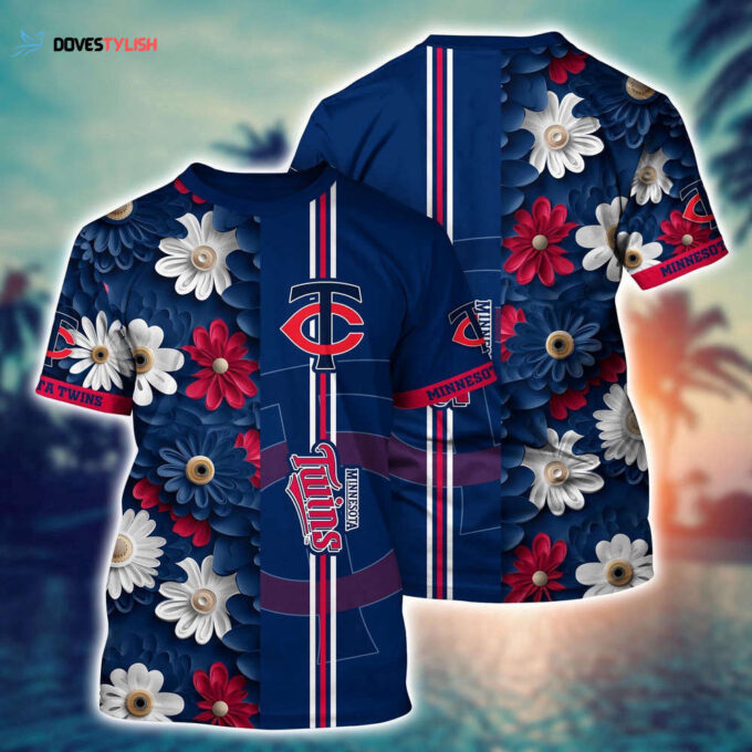 MLB Minnesota Twins 3D T-Shirt Blossom Bloom For Sports Enthusiasts