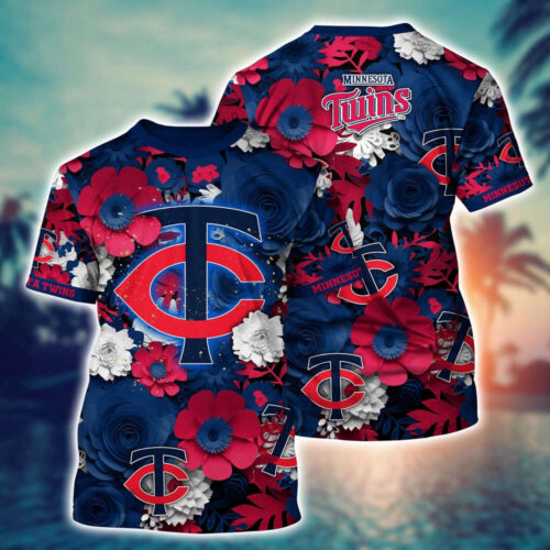 MLB Minnesota Twins 3D T-Shirt Sunset Slam Chic For Fans Sports