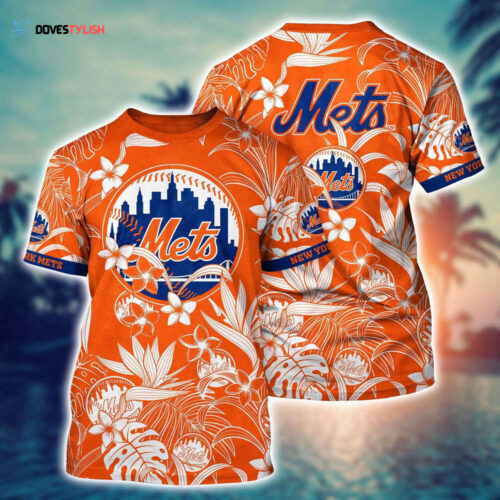 MLB New York Mets 3D T-Shirt Paradise Bloom For Sports Enthusiasts